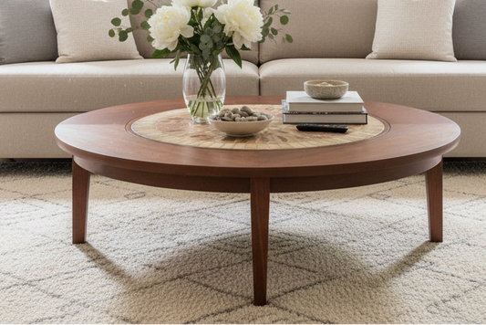 Custom Solid Cherry Coffee table with tile insert