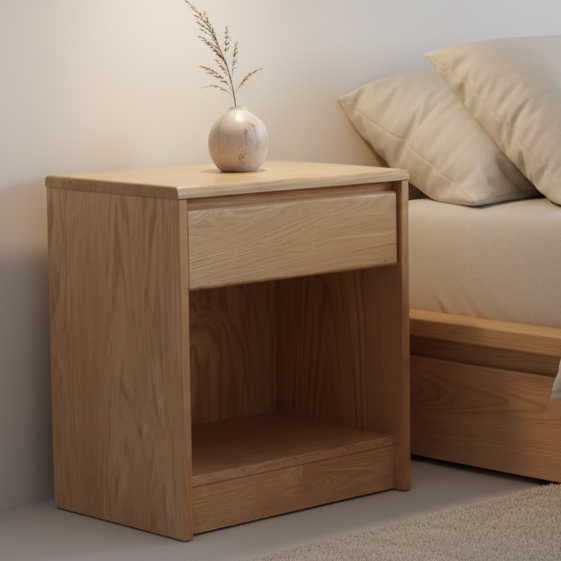 Contemporary Oak Large Nightstand