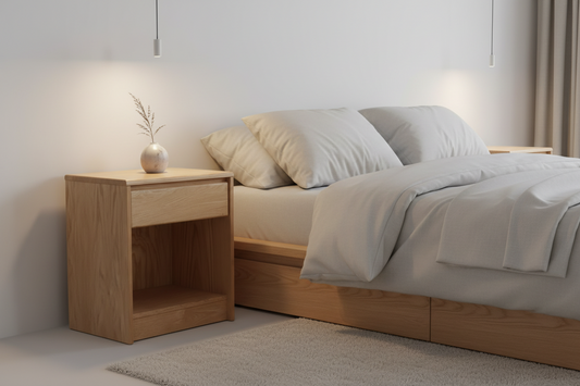 Contemporary Oak Large Nightstand