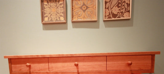 Custom Solid Cherry Shelf w/ three darwers