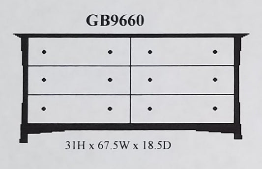 GB9660 Six Drawer Dresser