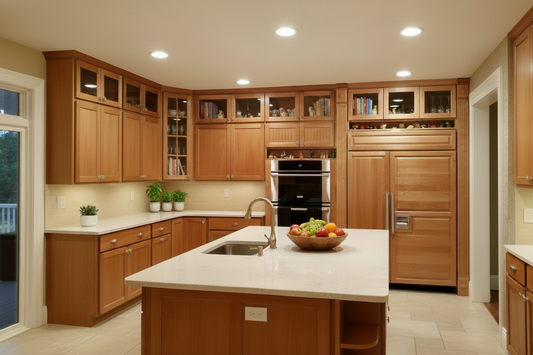 Custom Kitchen Cabinets with fluting and Rosets