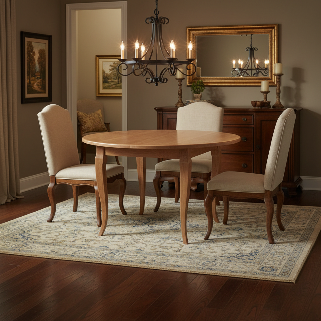 French Country Round Solid Top Hardwood Tables