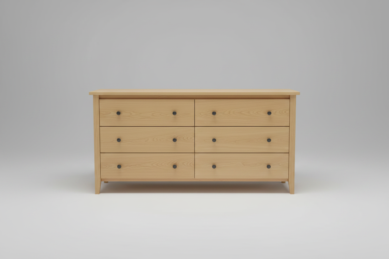 Shaker Post Six Drawer Dresser (SHP9660)