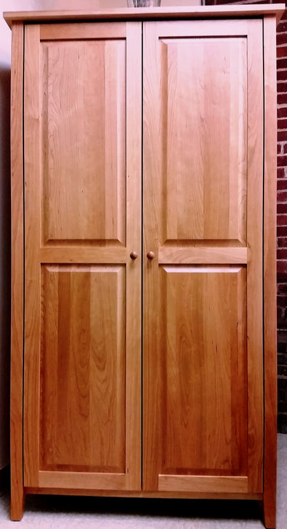 Shaker Post Cherry Armoire with Full length doors