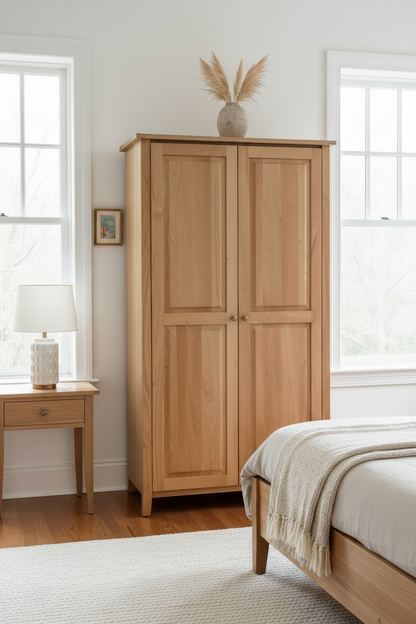 Shaker Post Cherry Armoire with Full length doors