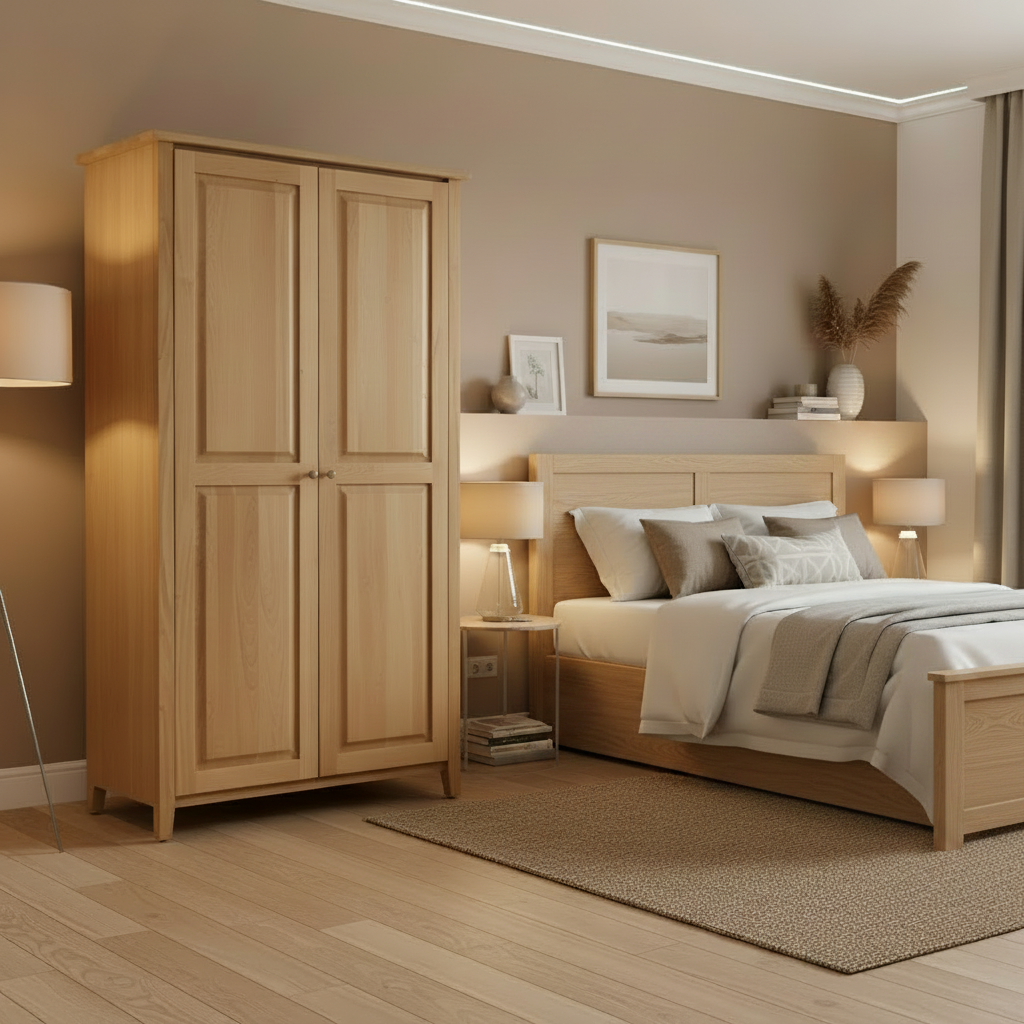 Shaker Post Cherry Armoire with Full length doors