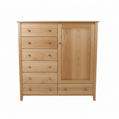 Shaker Post Cherry Armoire with Seven Drawers