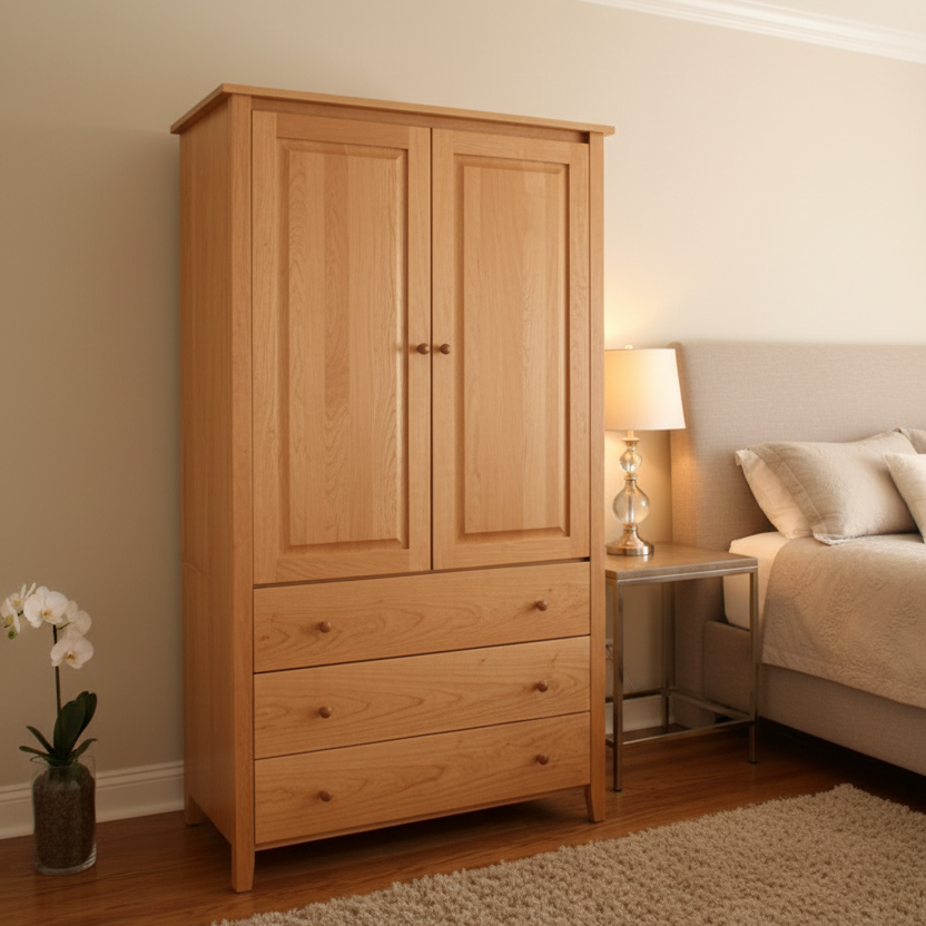 Shaker Post Cherry Armoire