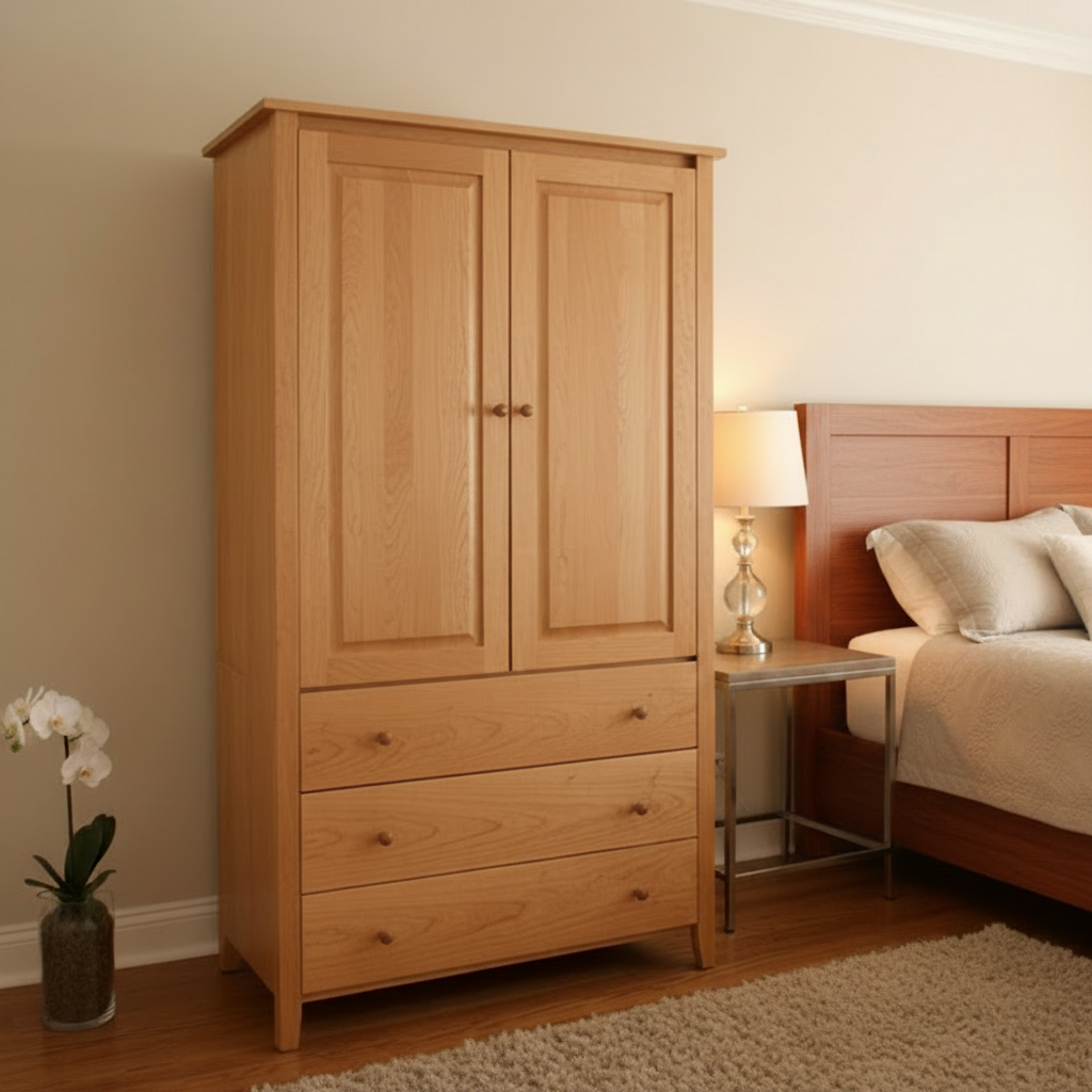 Shaker Post Cherry Armoire