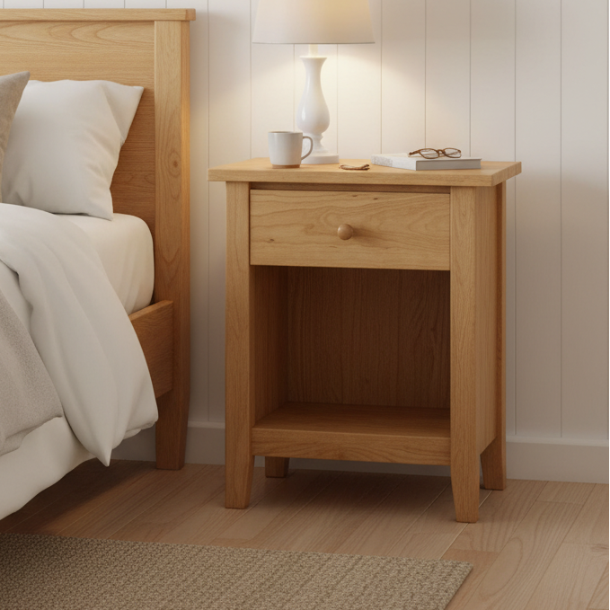Shaker Post Small Night Stand w/One Drawer