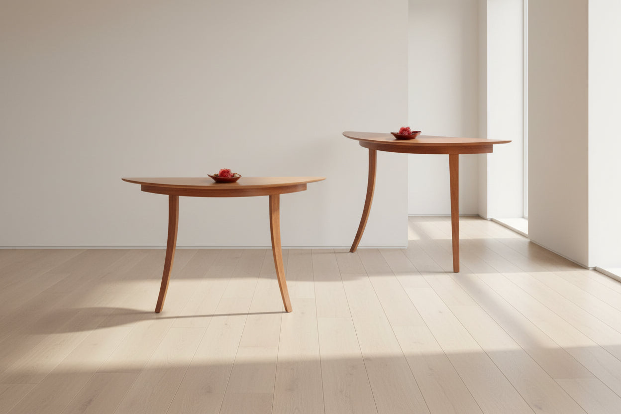 48" Two Leg Demilune Table