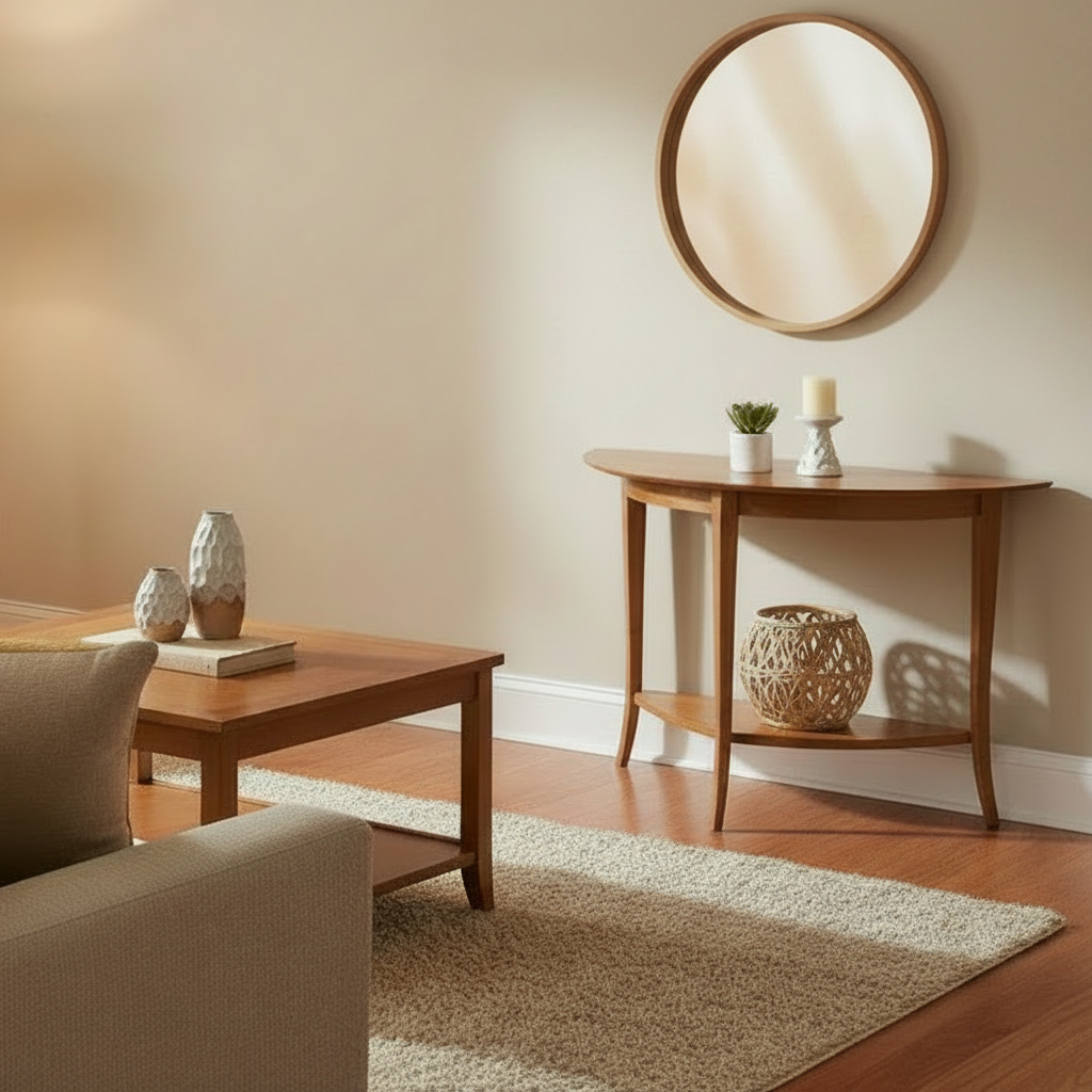 Custom Cherry Demi-lune table