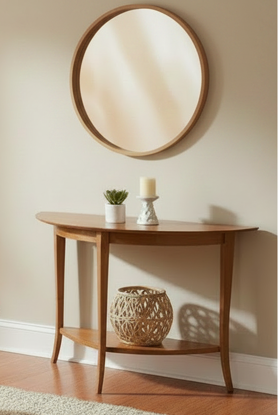 Custom Cherry Demi-lune table